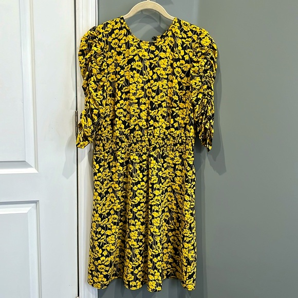 Who What Wear Target smocked floral midi dress size large women’s yellow black - Picture 1 of 2